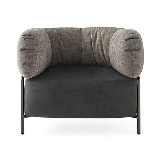 Quadrotta Fabric/Metal Customizable Upholstered Lounge Armchair