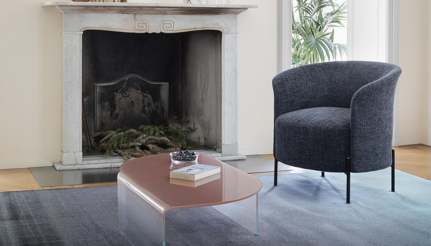 Rendez-Vous Fabric/Metal Customizable Upholstered Lounge Armchair