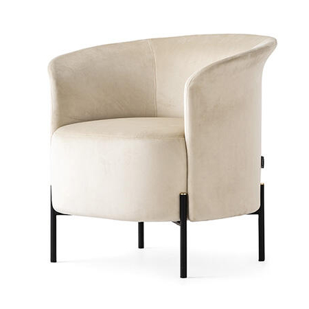 Rendez-Vous Fabric/Metal Customizable Upholstered Lounge Armchair