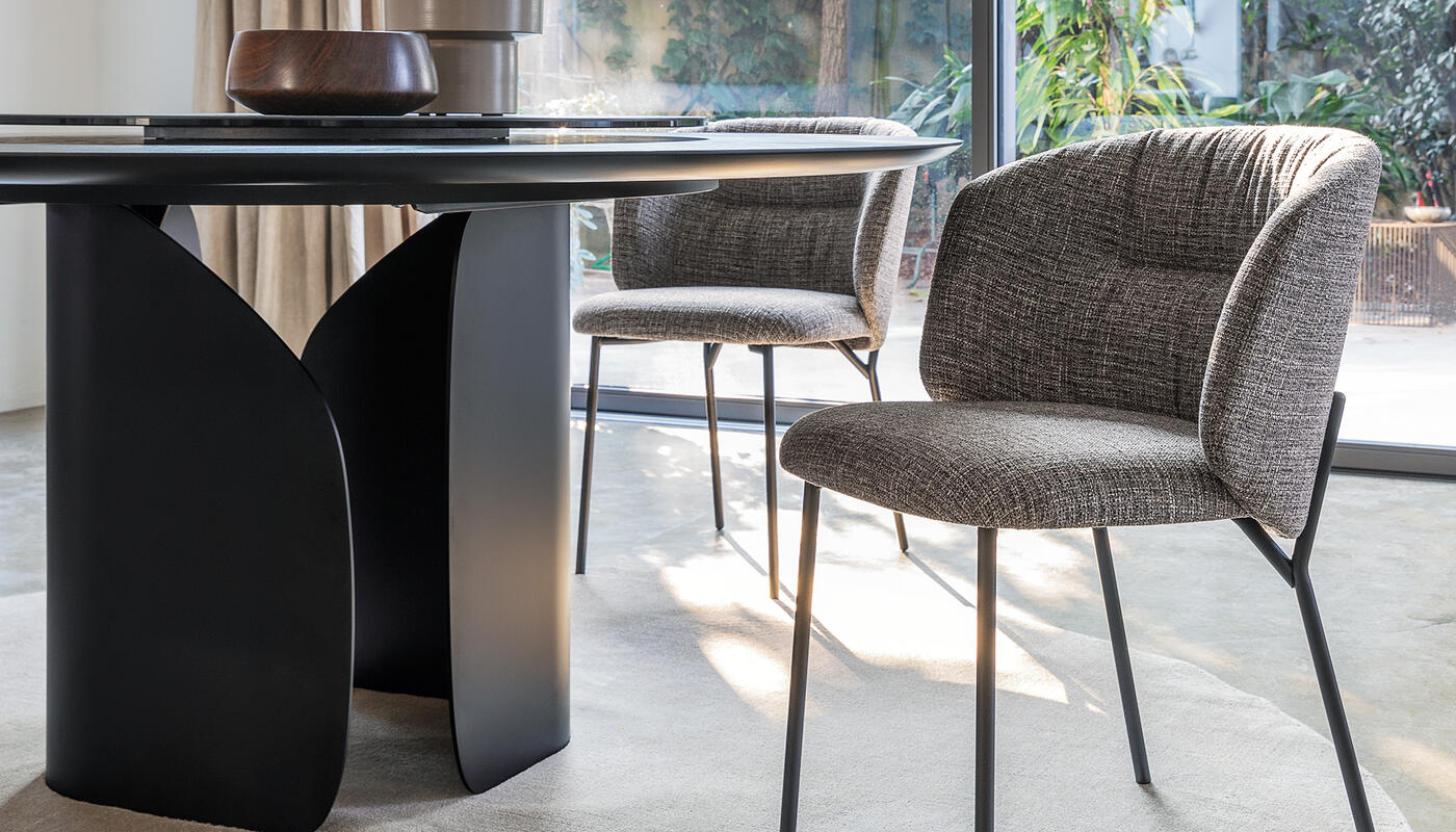 Sweel Fabric/Metal Customizable Dining Chair