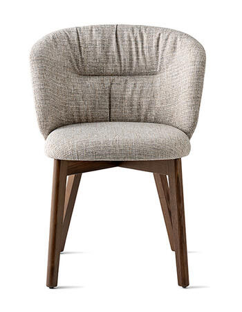 Sweel Fabric/Wood Customizable Dining Chair
