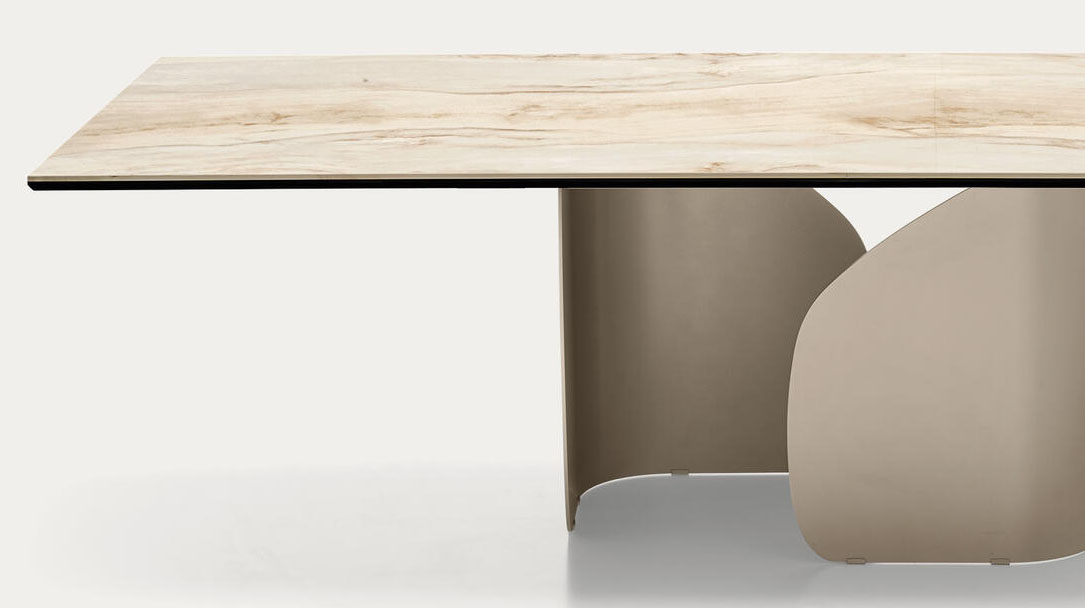 Twins W78.7-inch Ceramic/Metal Customizable Rectangular Dining Table