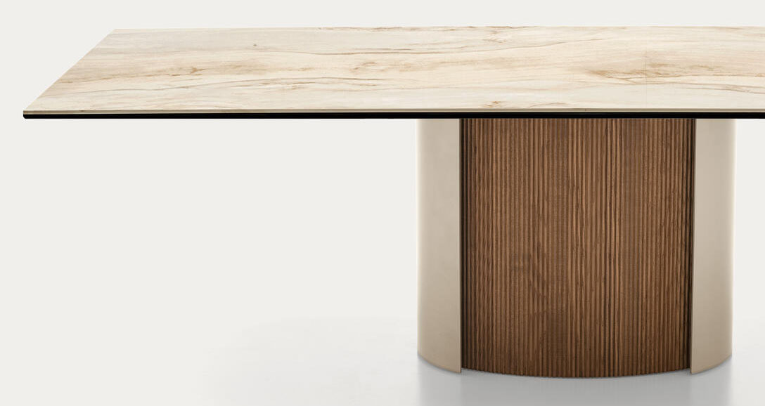 Yoroi W78.7-inch Ceramic/Metal/Wood Customizable Rectangular Dining Table