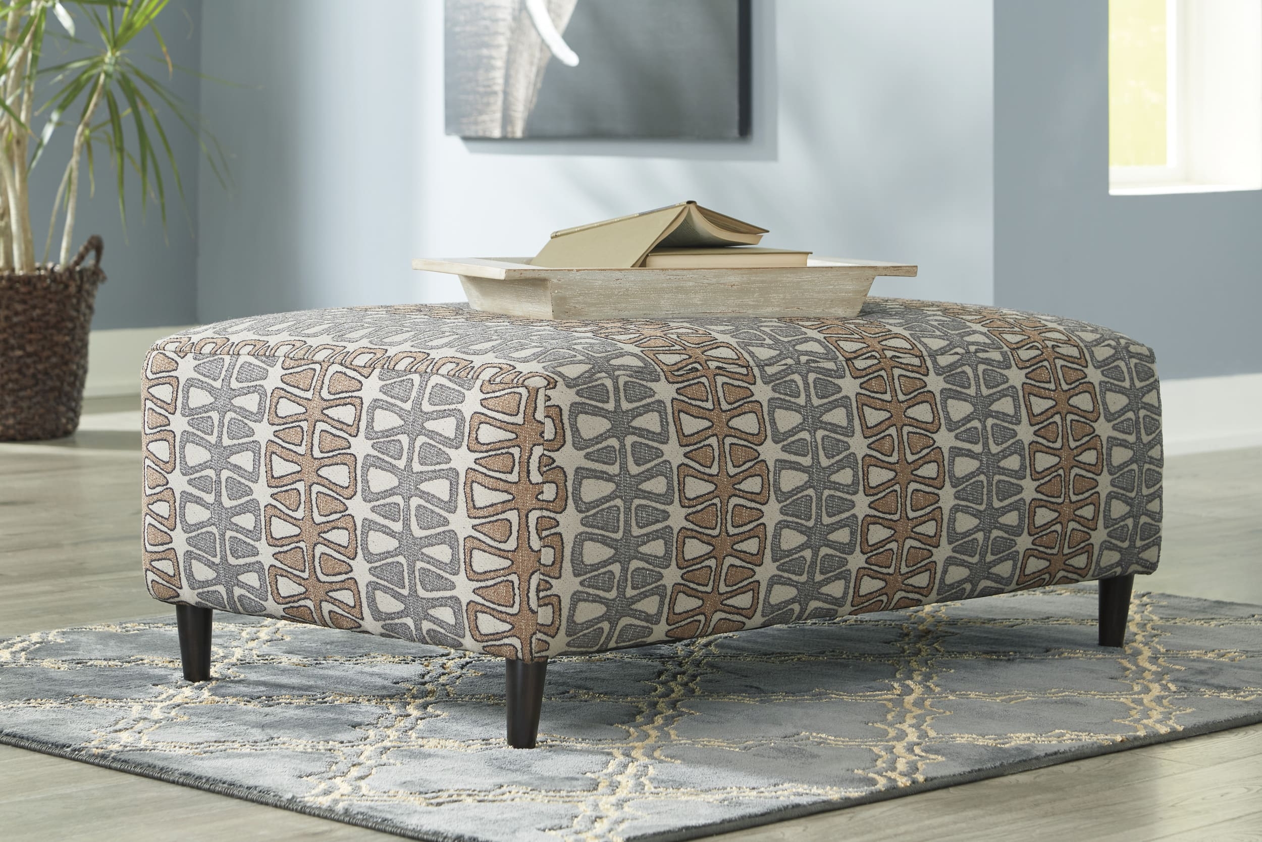 Flintshire Polyester Oversized Accent Ottoman