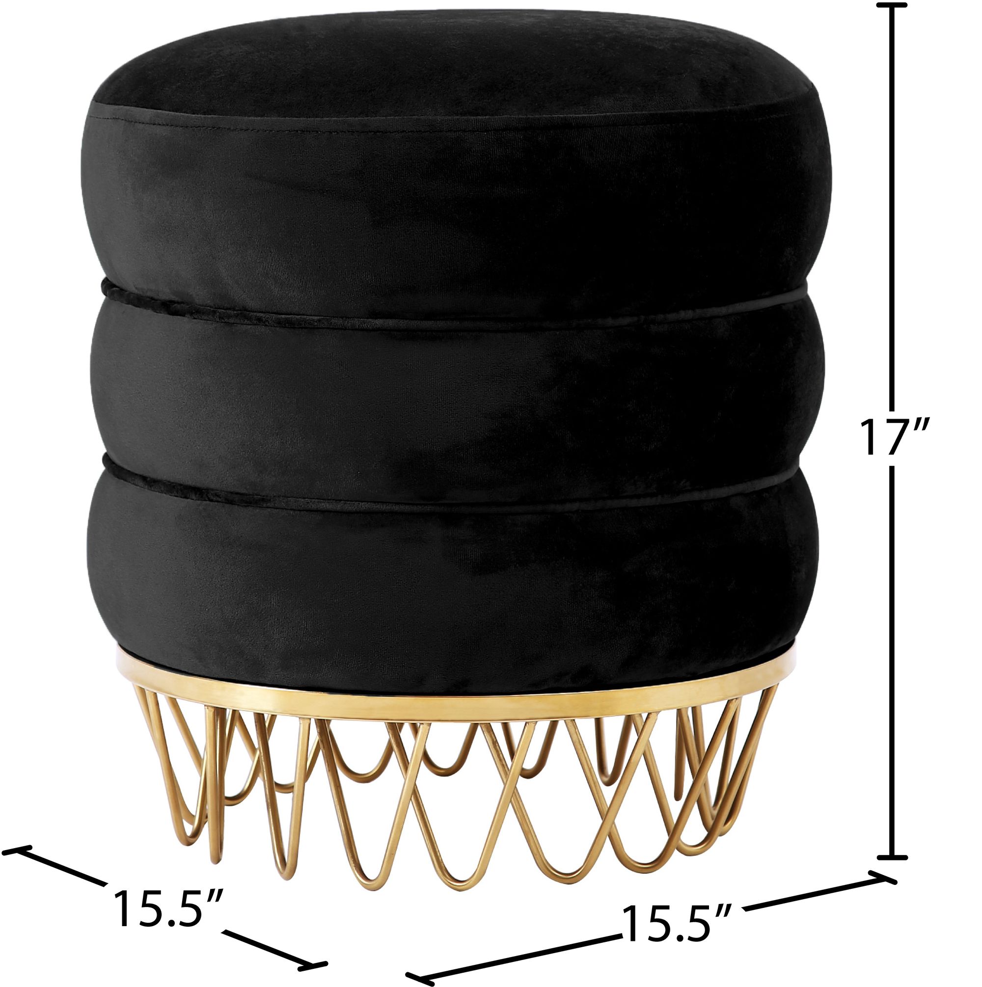 Revolve Velvet Ottoman/Stool