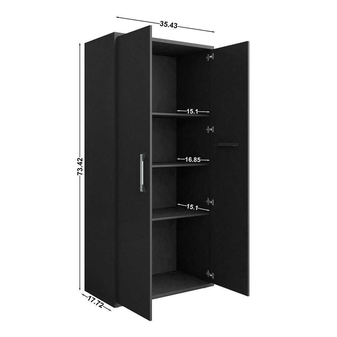 Eiffel 73.43-inch Garage Cabinet w/4 Adjustable Shelves