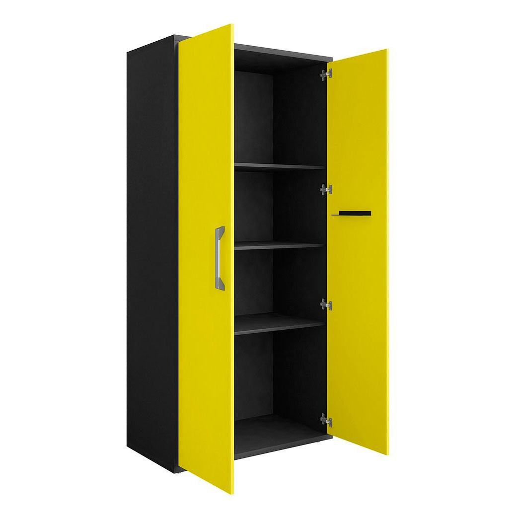 Manhattan Comfort 73.43" Garage Cabinet w/4 Shelves, Yellow