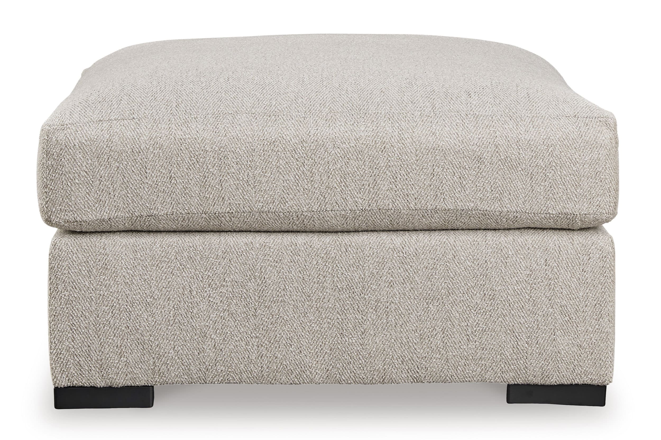 Ballyton 36" Square Oversized Accent Ottoman - Sand Beige Polyester