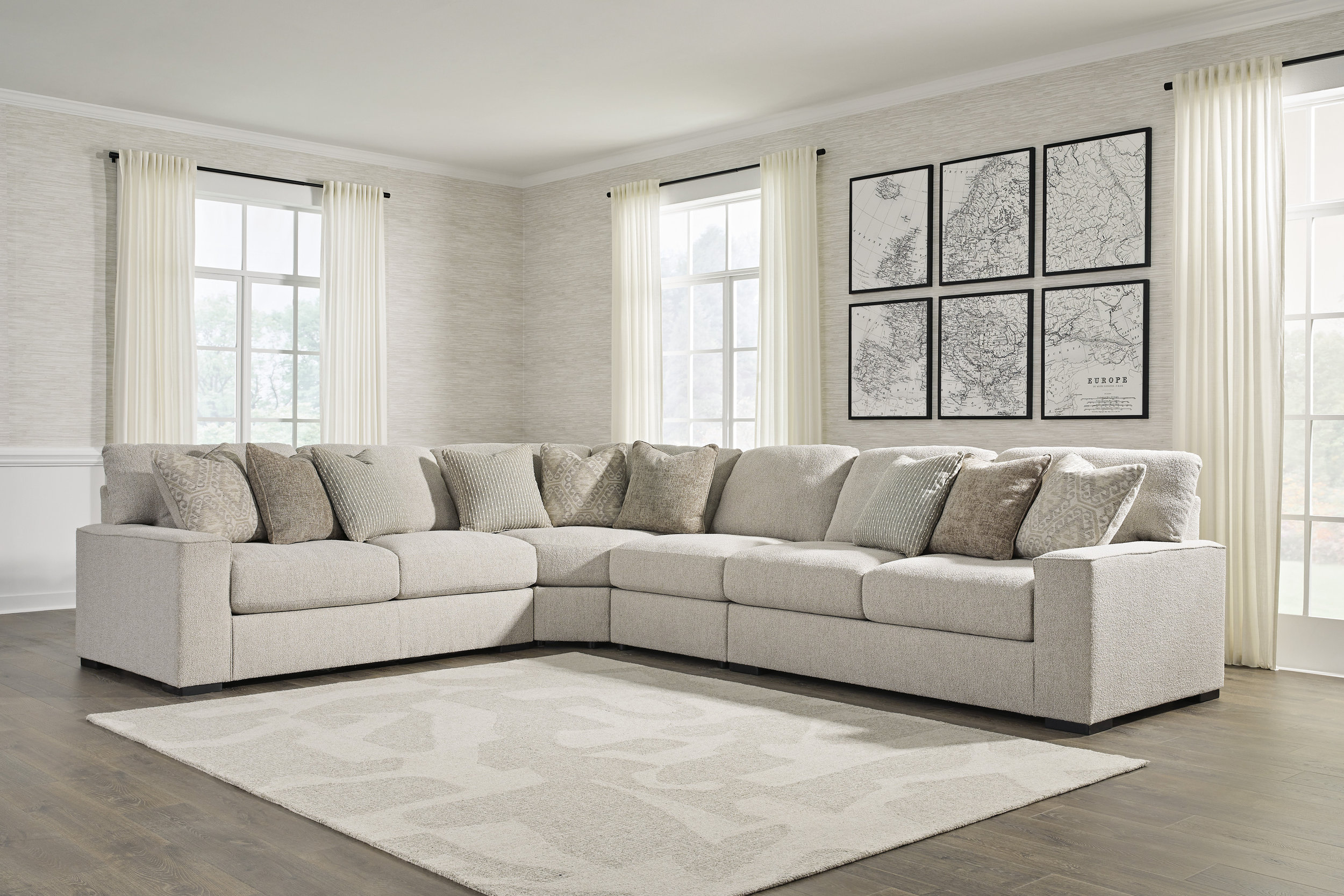 Ballyton Fabric 5-Piece Sectional