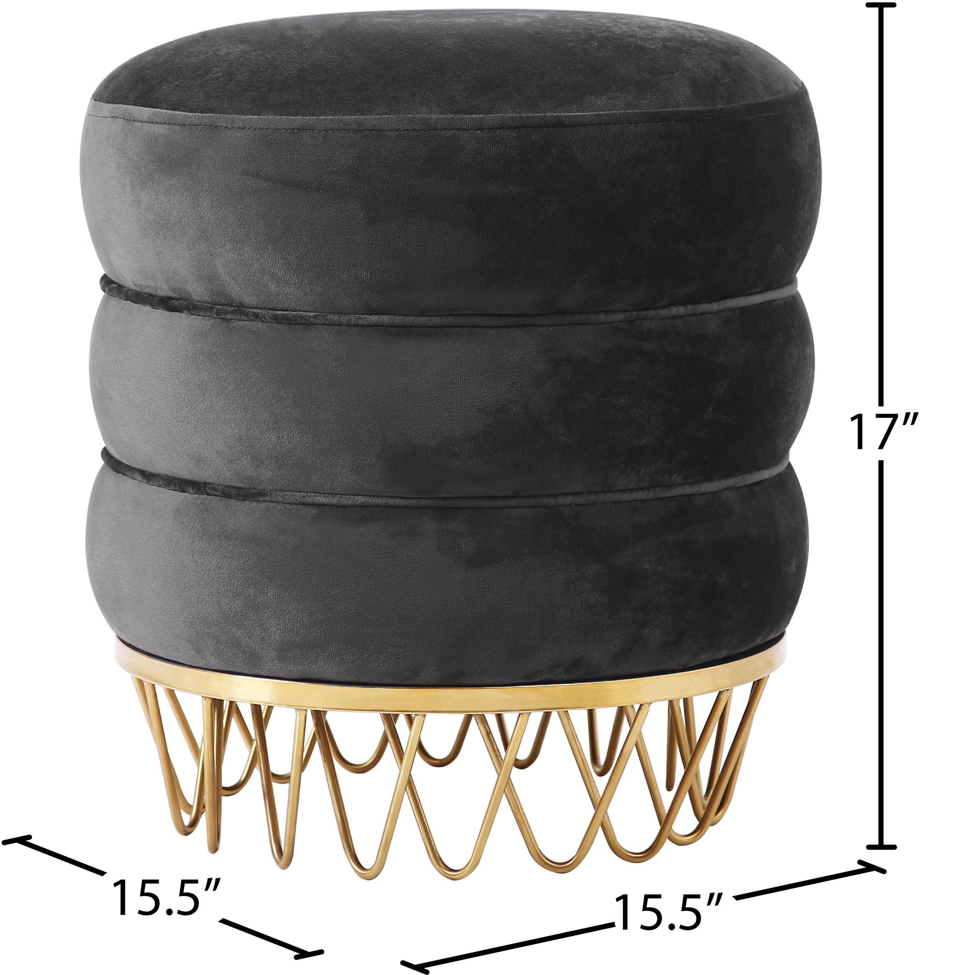 Revolve Velvet Ottoman/Stool