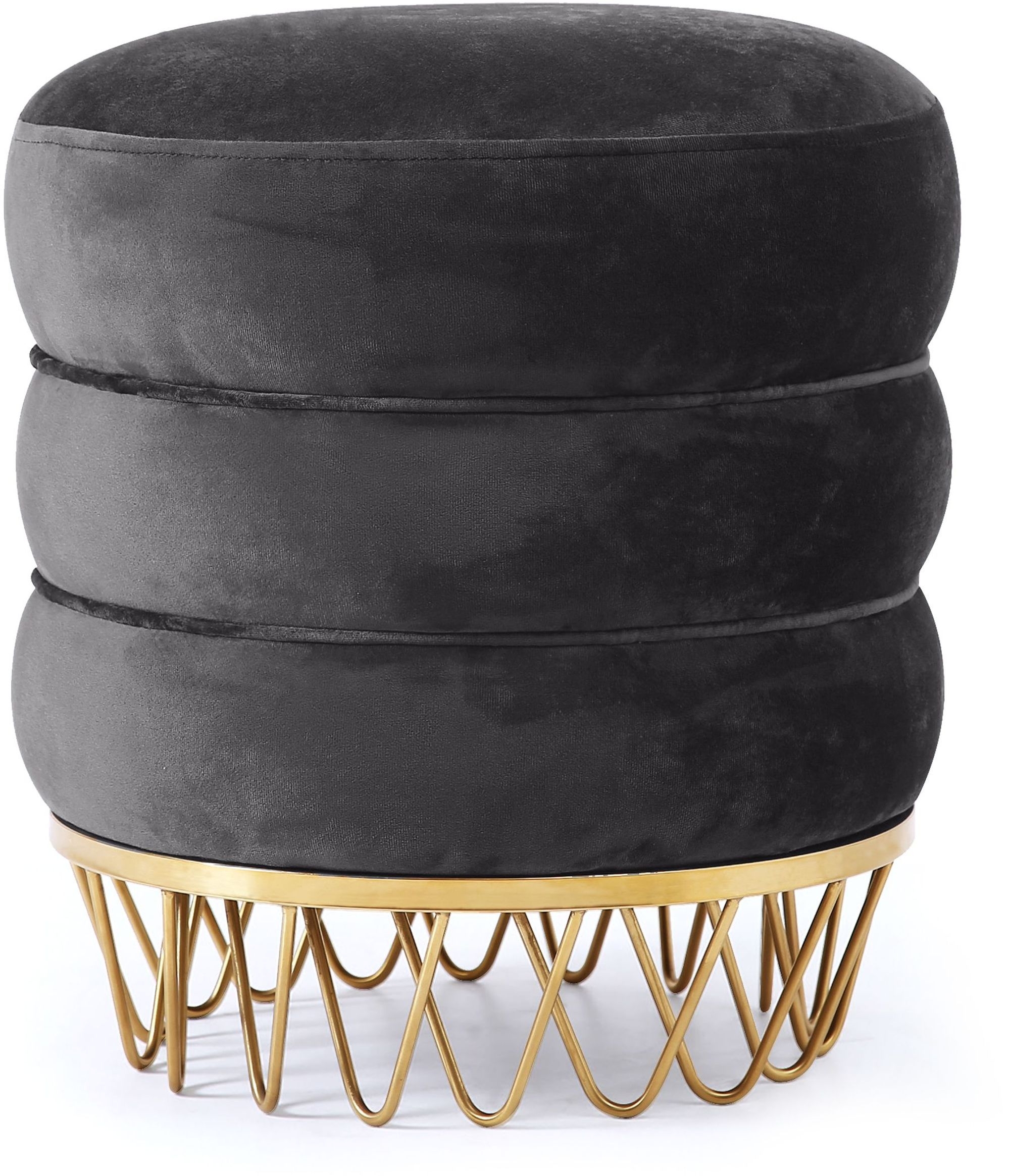 Revolve Velvet Ottoman/Stool