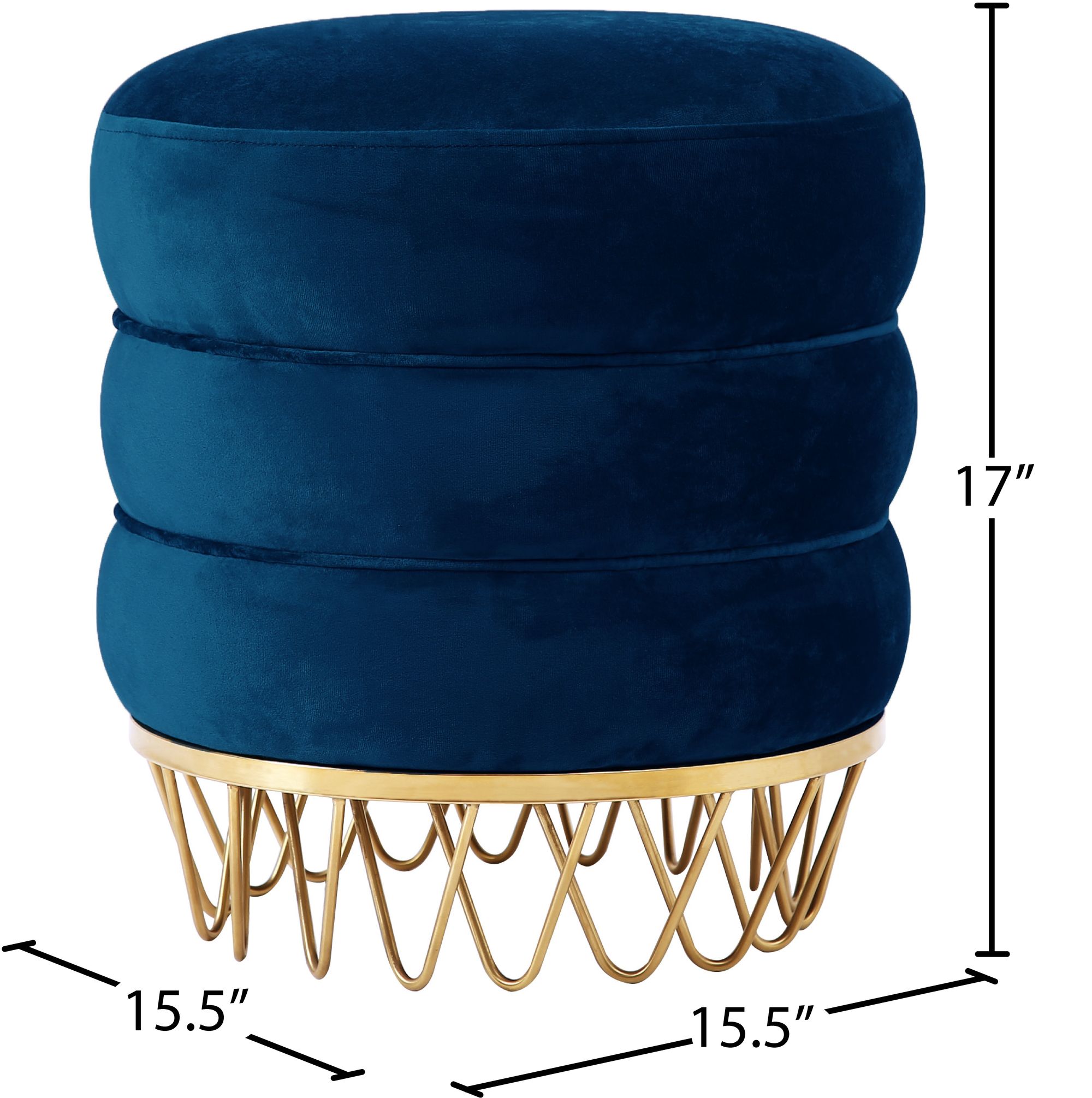 Revolve Velvet Ottoman/Stool