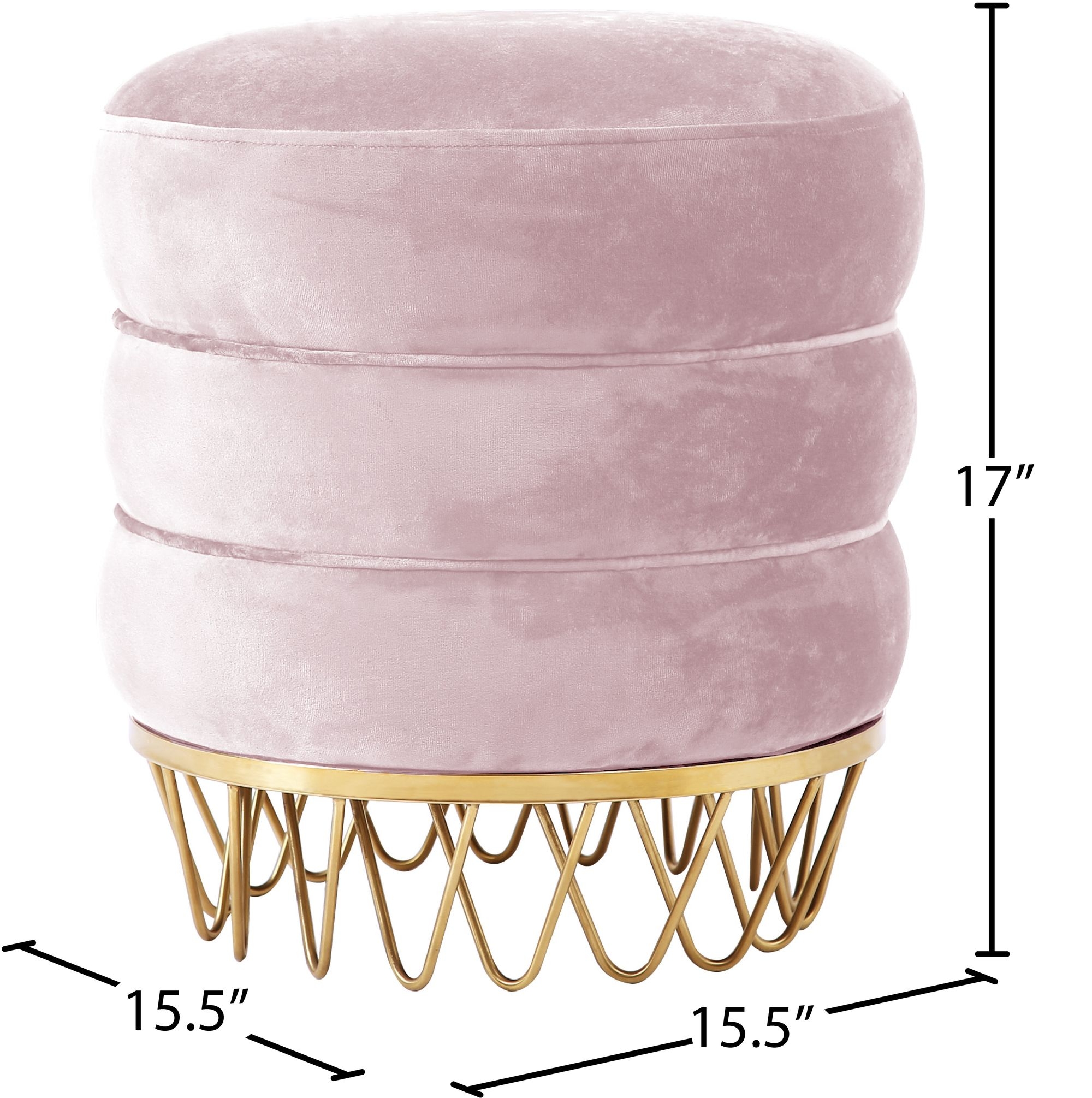 Revolve Velvet Ottoman/Stool