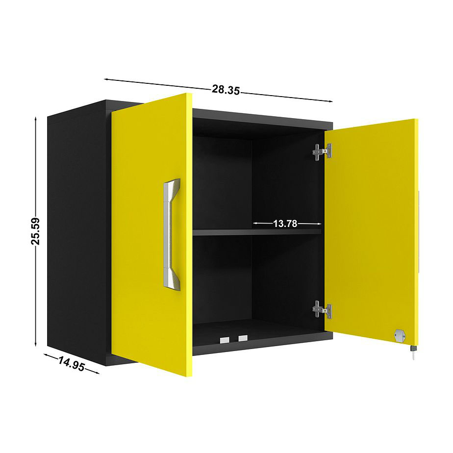 Eiffel Floating Garage Storage Cabinet w/Lock & Key