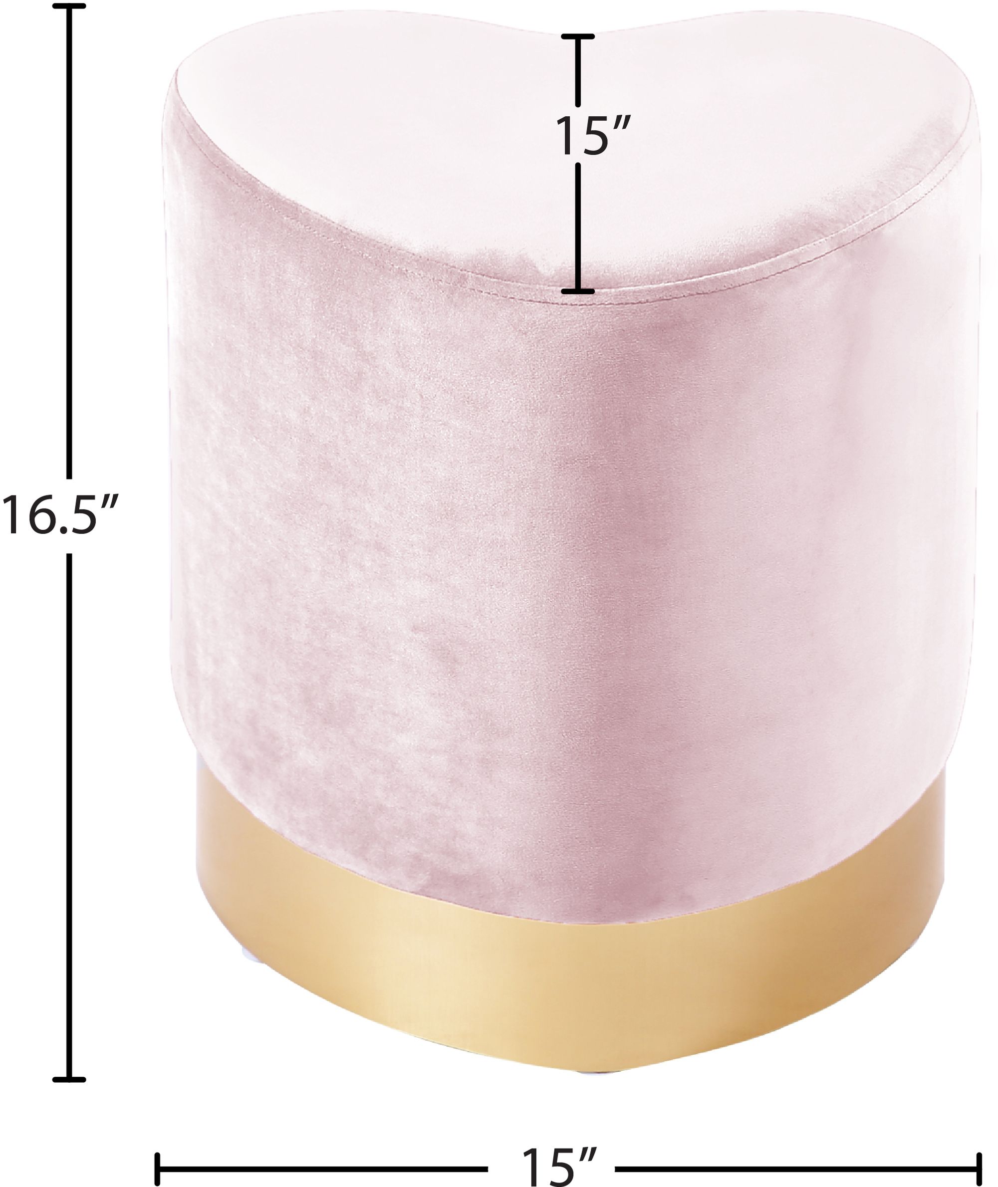 Heart Velvet Ottoman/Stool