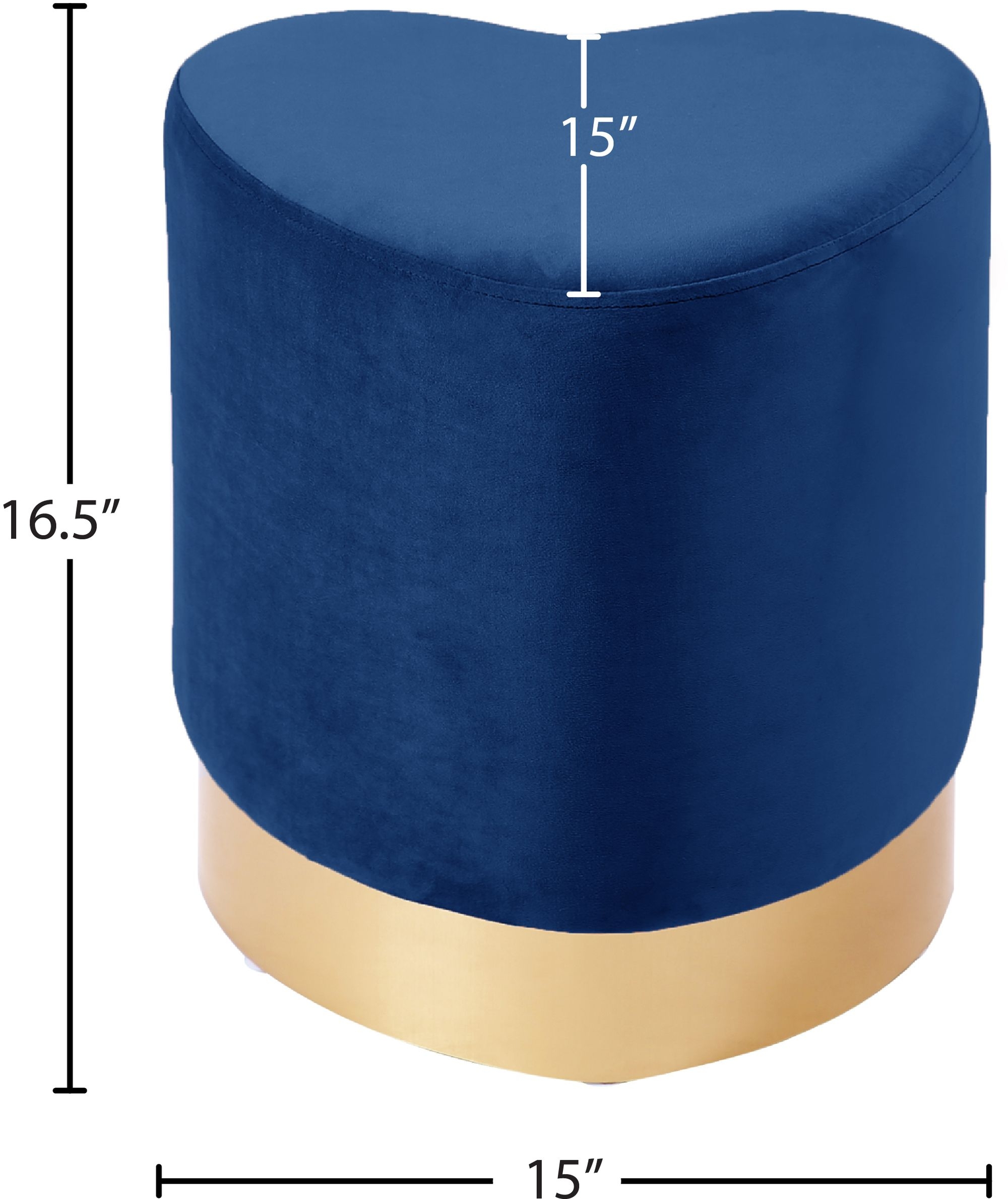 Heart Velvet Ottoman/Stool