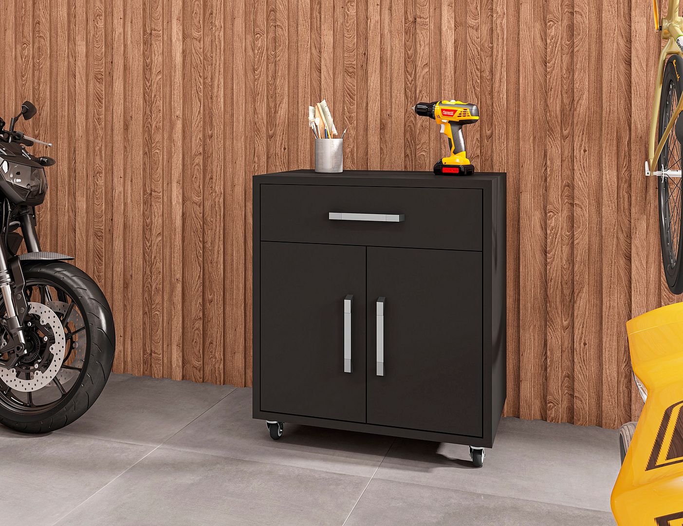 Eiffel 28.35-inch Mobile Garage Storage Cabinet w/1 Drawer