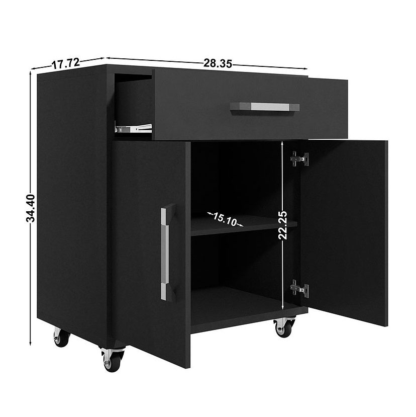 Eiffel 28.35-inch Mobile Garage Storage Cabinet w/1 Drawer