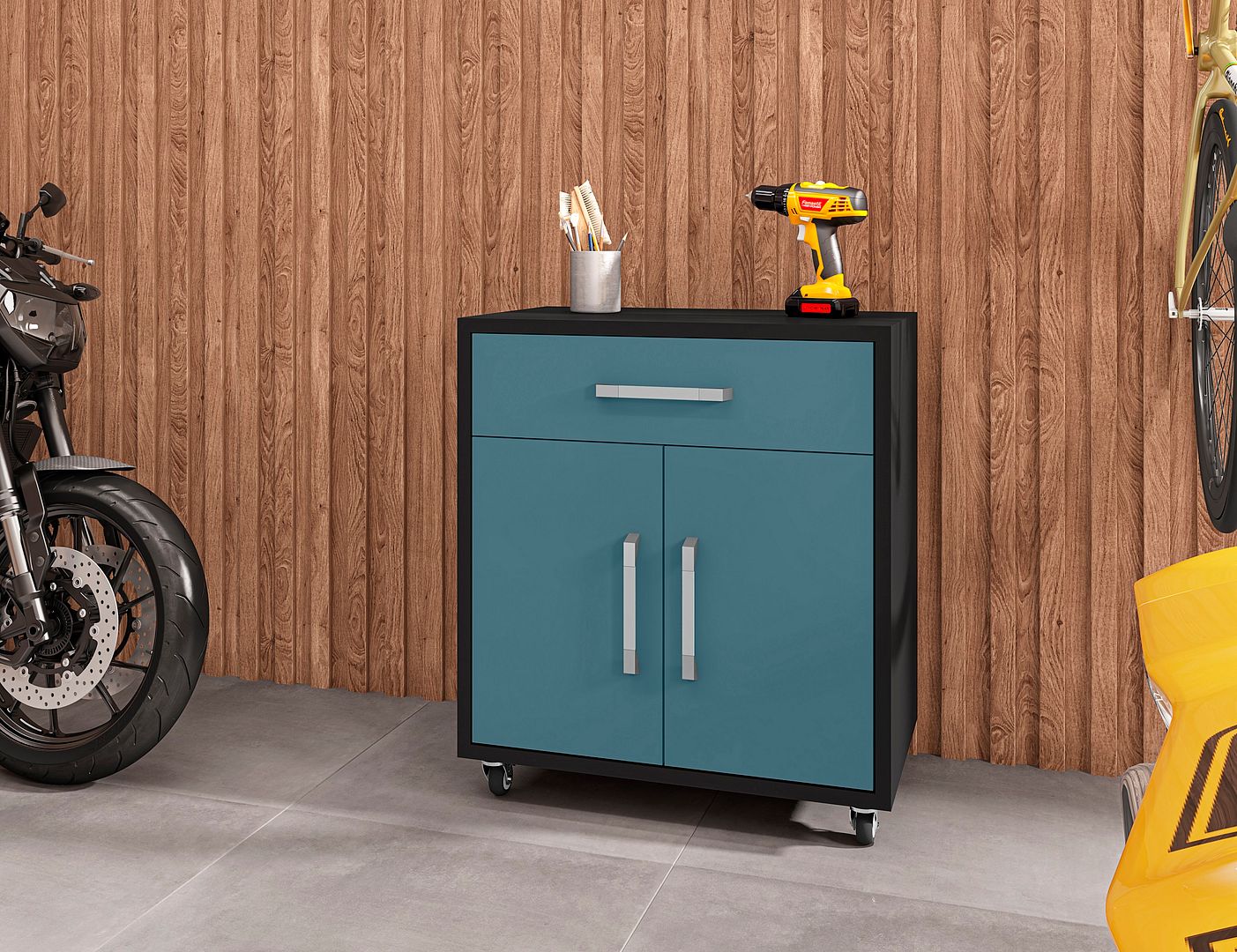 Eiffel 28.35-inch Mobile Garage Storage Cabinet w/1 Drawer