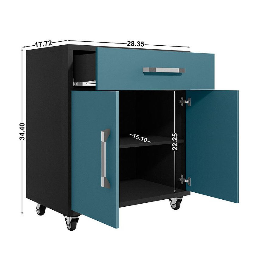 Eiffel 28.35-inch Mobile Garage Storage Cabinet w/1 Drawer