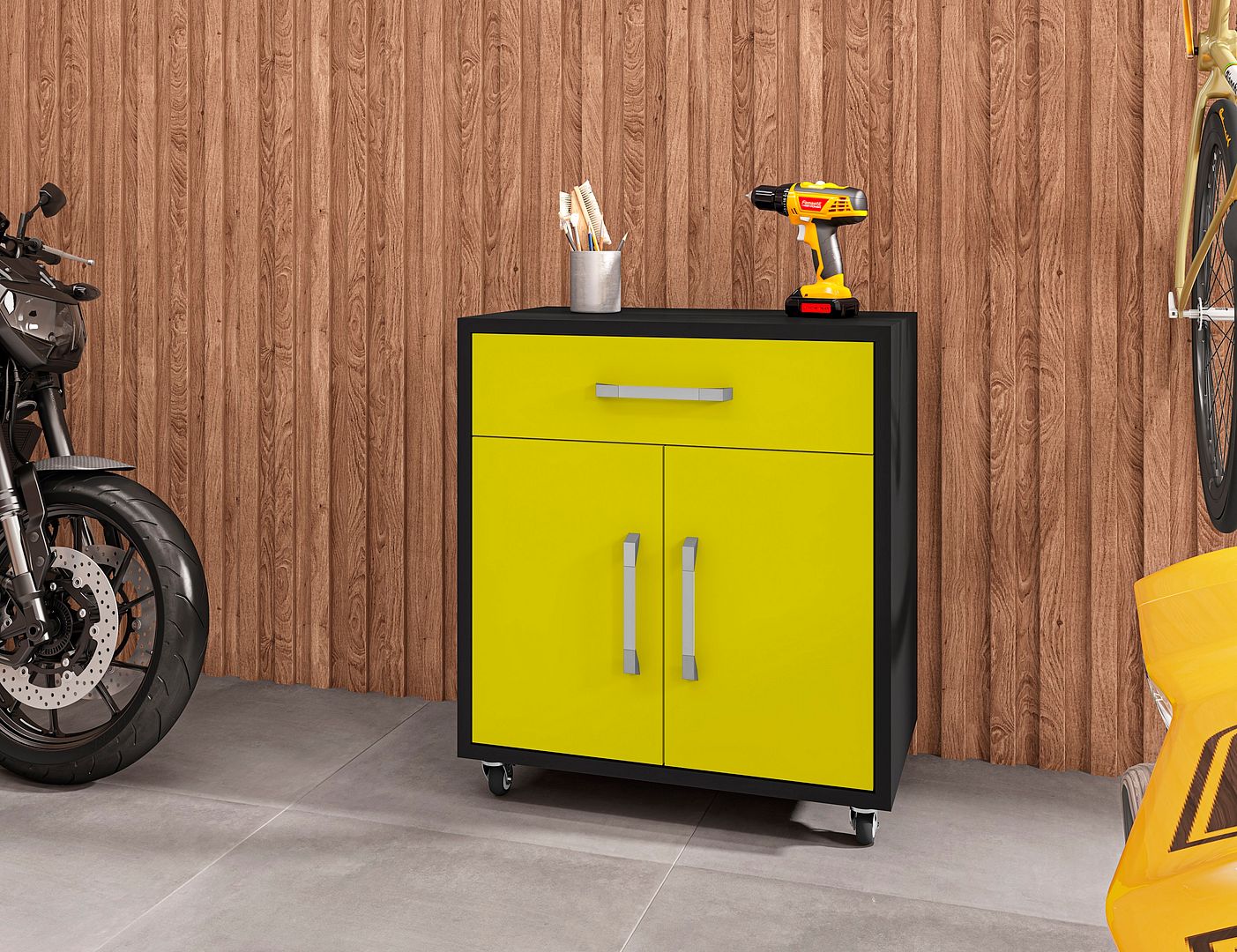 Eiffel 28.35-inch Mobile Garage Storage Cabinet w/1 Drawer