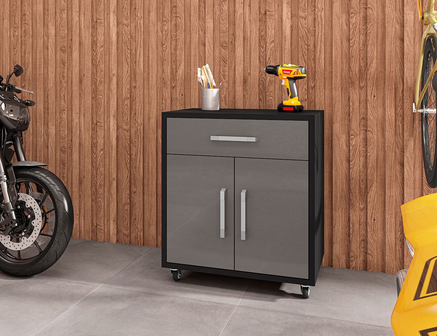 Eiffel 28.35-inch Mobile Garage Storage Cabinet w/1 Drawer