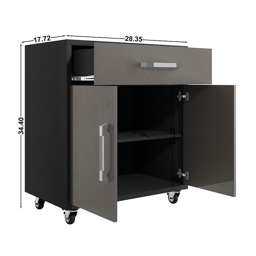 Eiffel 28.35-inch Mobile Garage Storage Cabinet w/1 Drawer