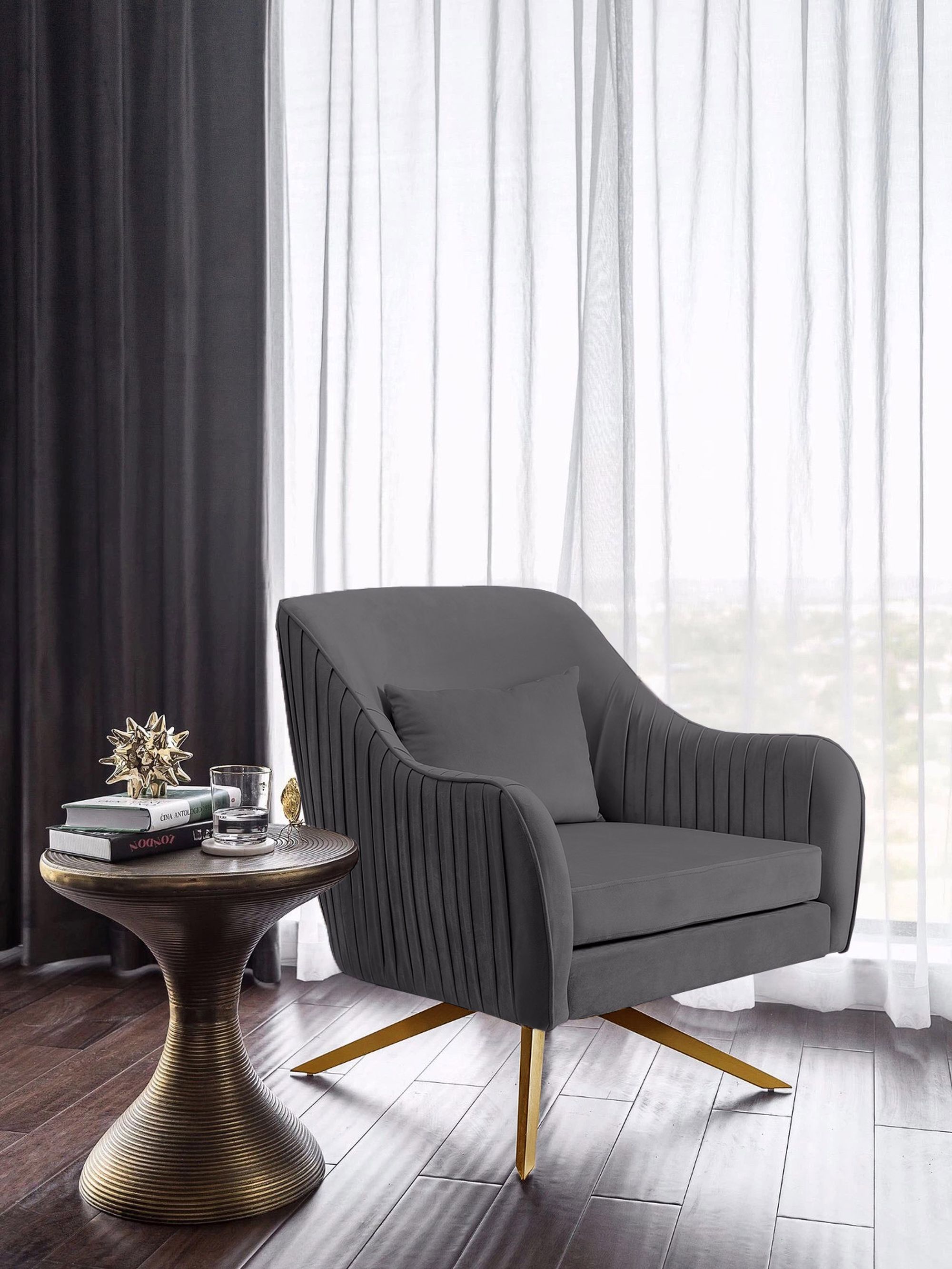 Paloma Velvet Swivel Accent Chair