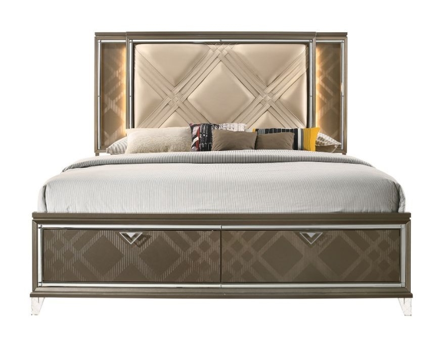 Skylar Queen Bed with Led and Storage