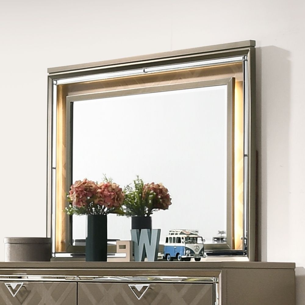 Skylar Wood Mirror w/LED Lighting