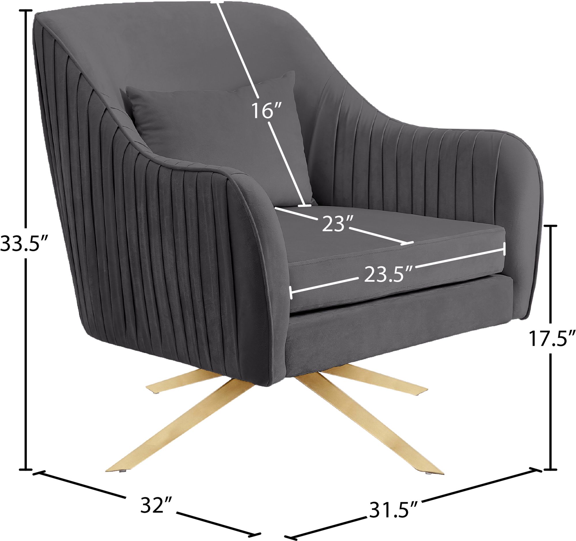 Paloma Velvet Swivel Accent Chair