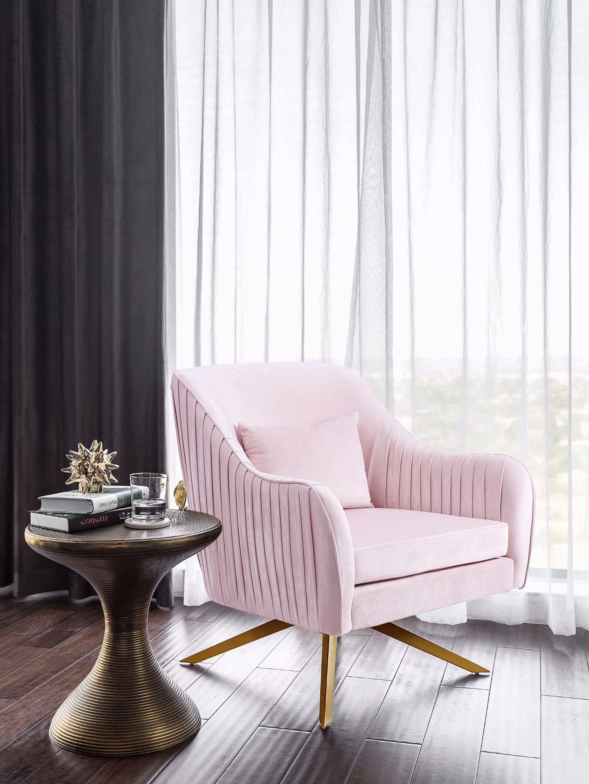 Paloma Velvet Swivel Accent Chair