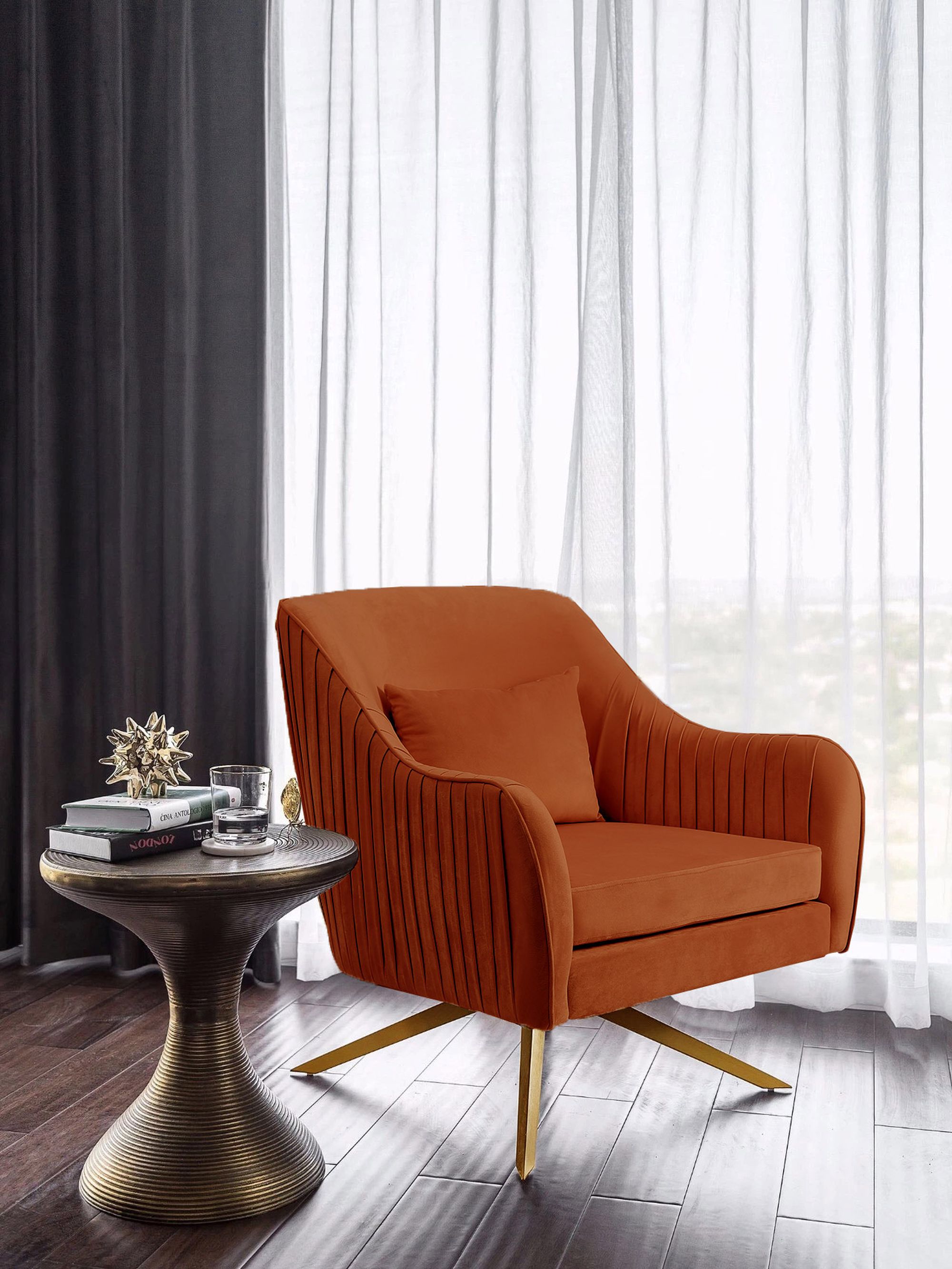 Paloma Velvet Swivel Accent Chair