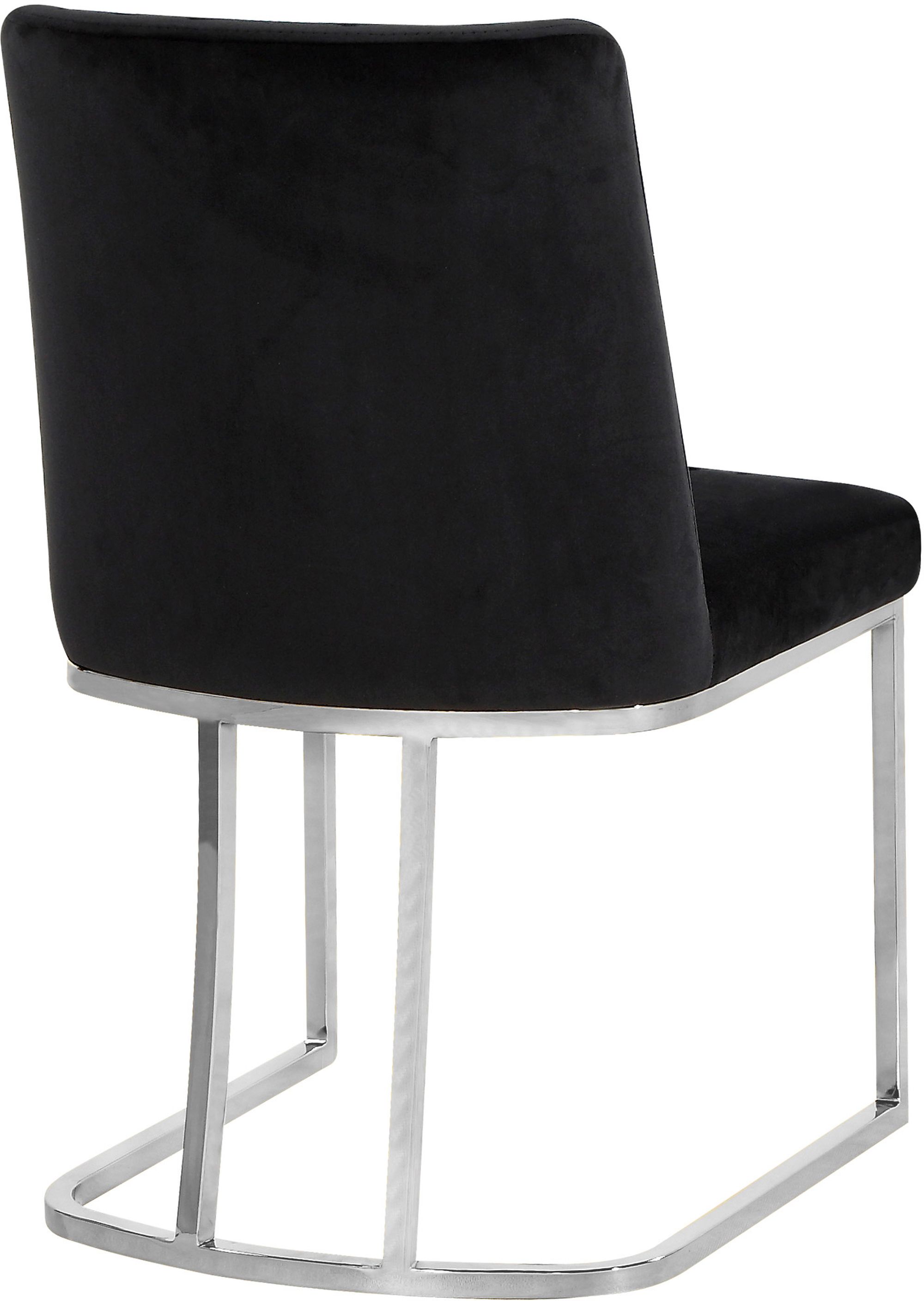 Heidi Velvet Dining Chair with Polished Chrome Metal Frame