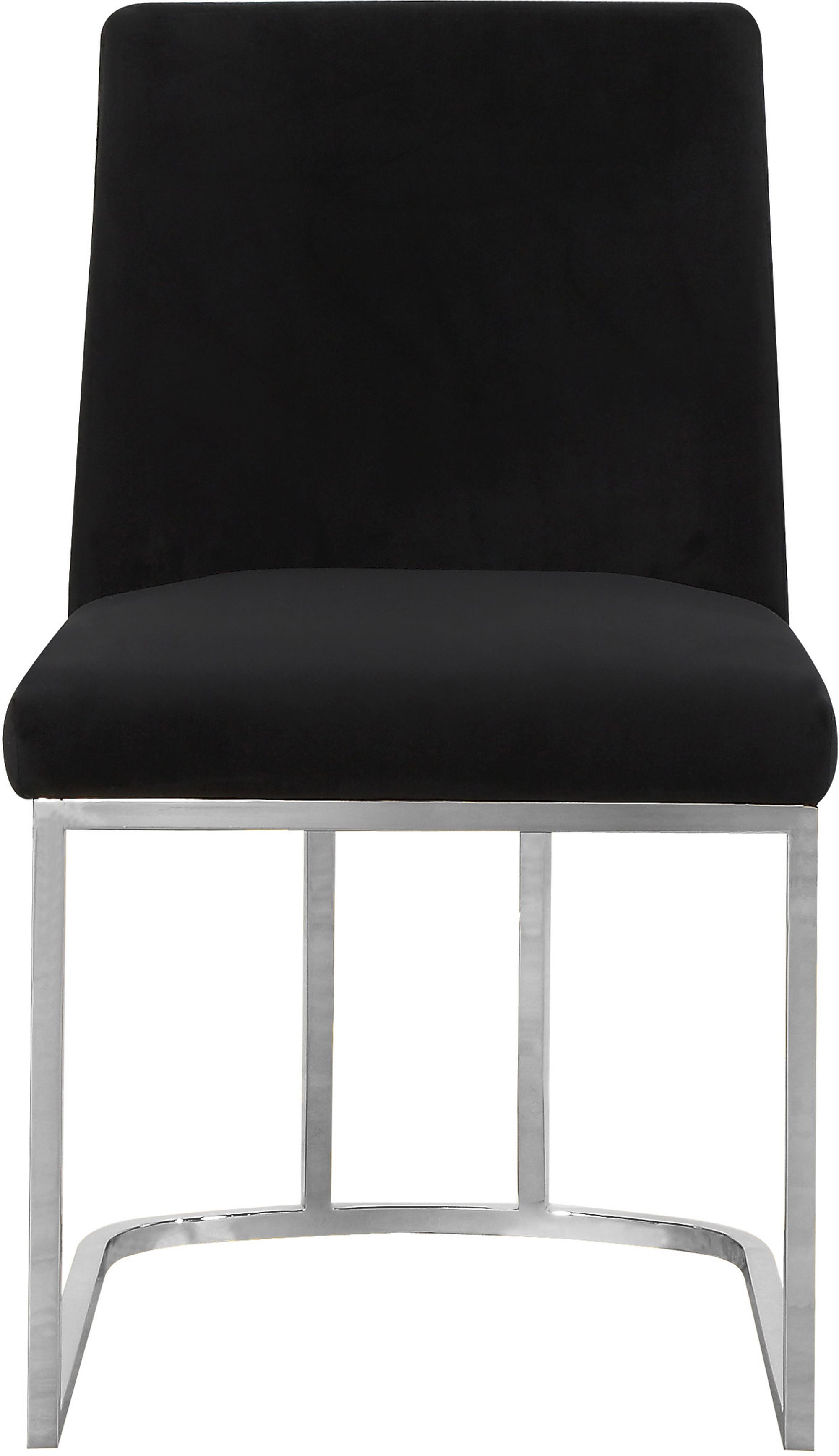 Heidi Velvet Dining Chair with Polished Chrome Metal Frame