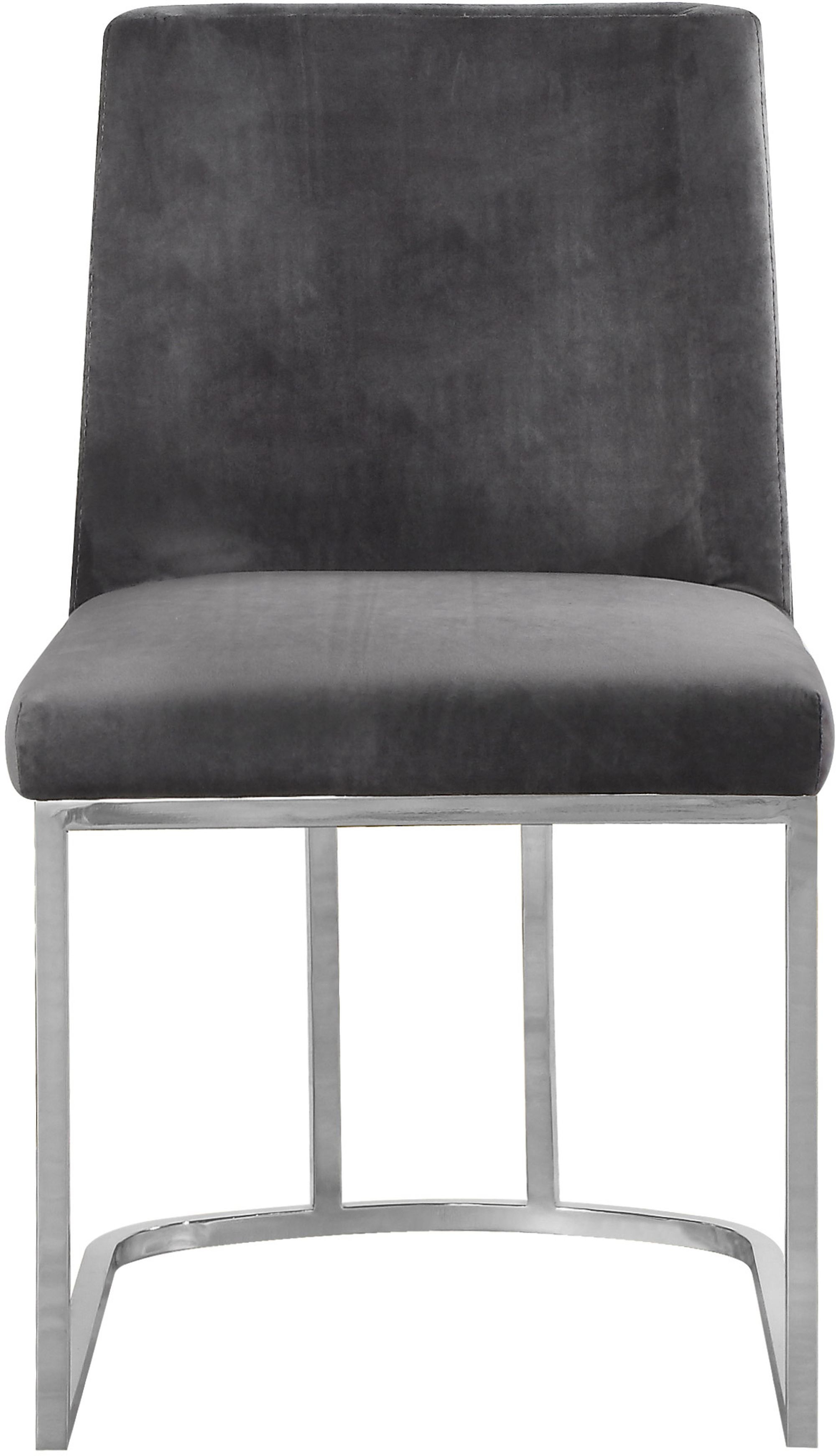 Heidi Velvet Dining Chair with Polished Metal Frame