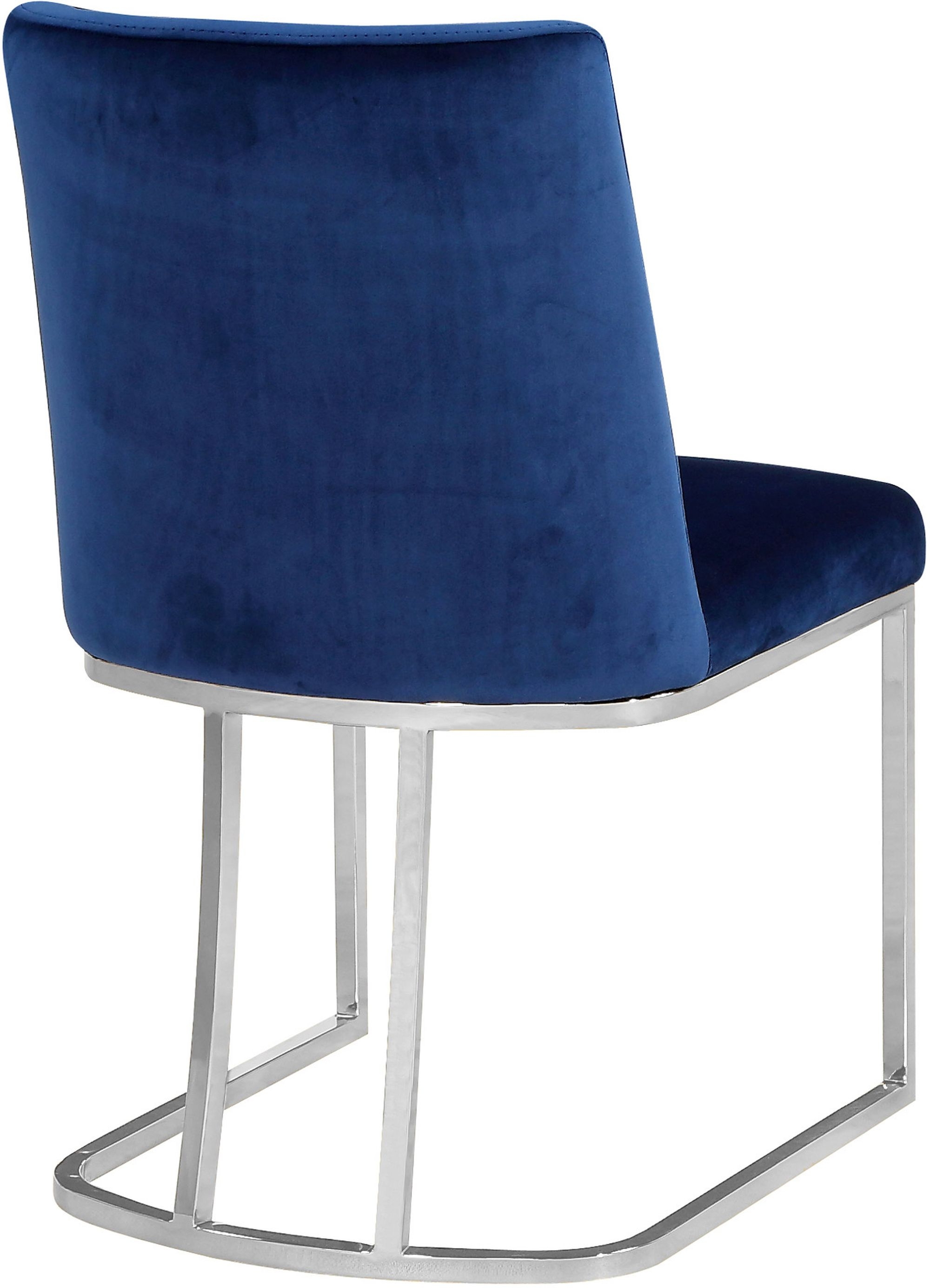 Heidi Velvet Dining Chair with Polished Metal Frame