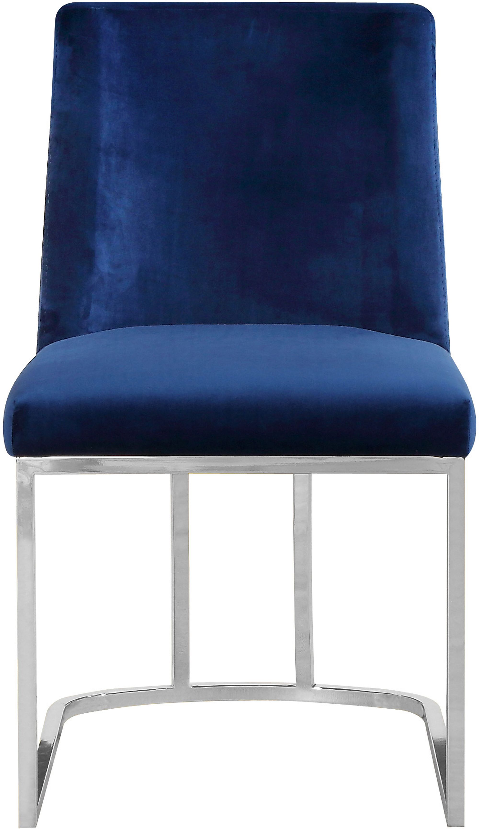 Heidi Velvet Dining Chair with Polished Chrome Metal Frame