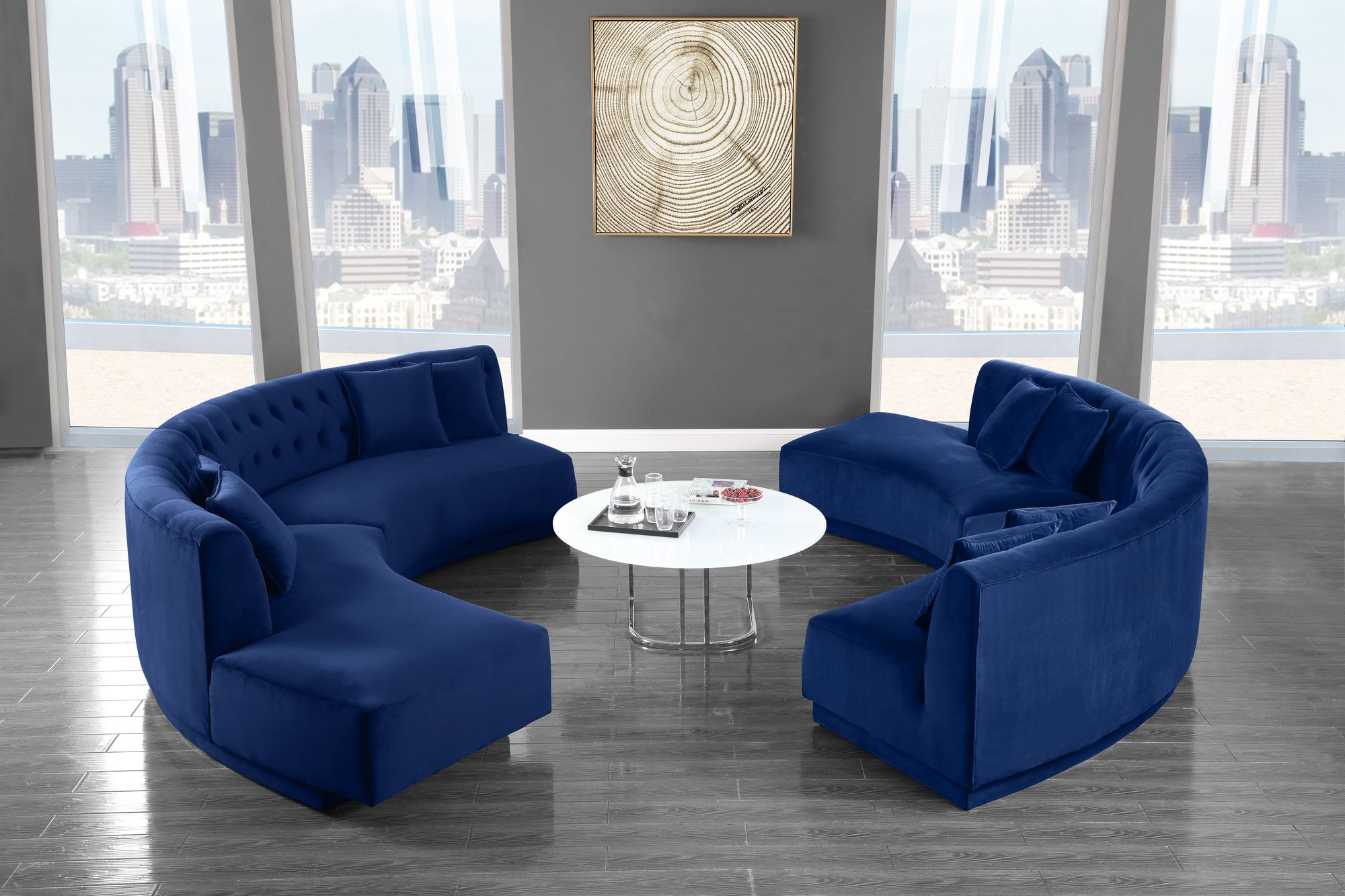 Kenzi 146.5" 2-Piece Velvet Sectional