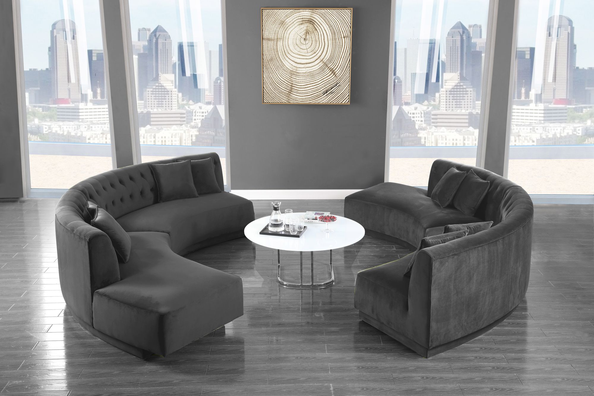 Kenzi 146.5" 2-Piece Velvet Sectional