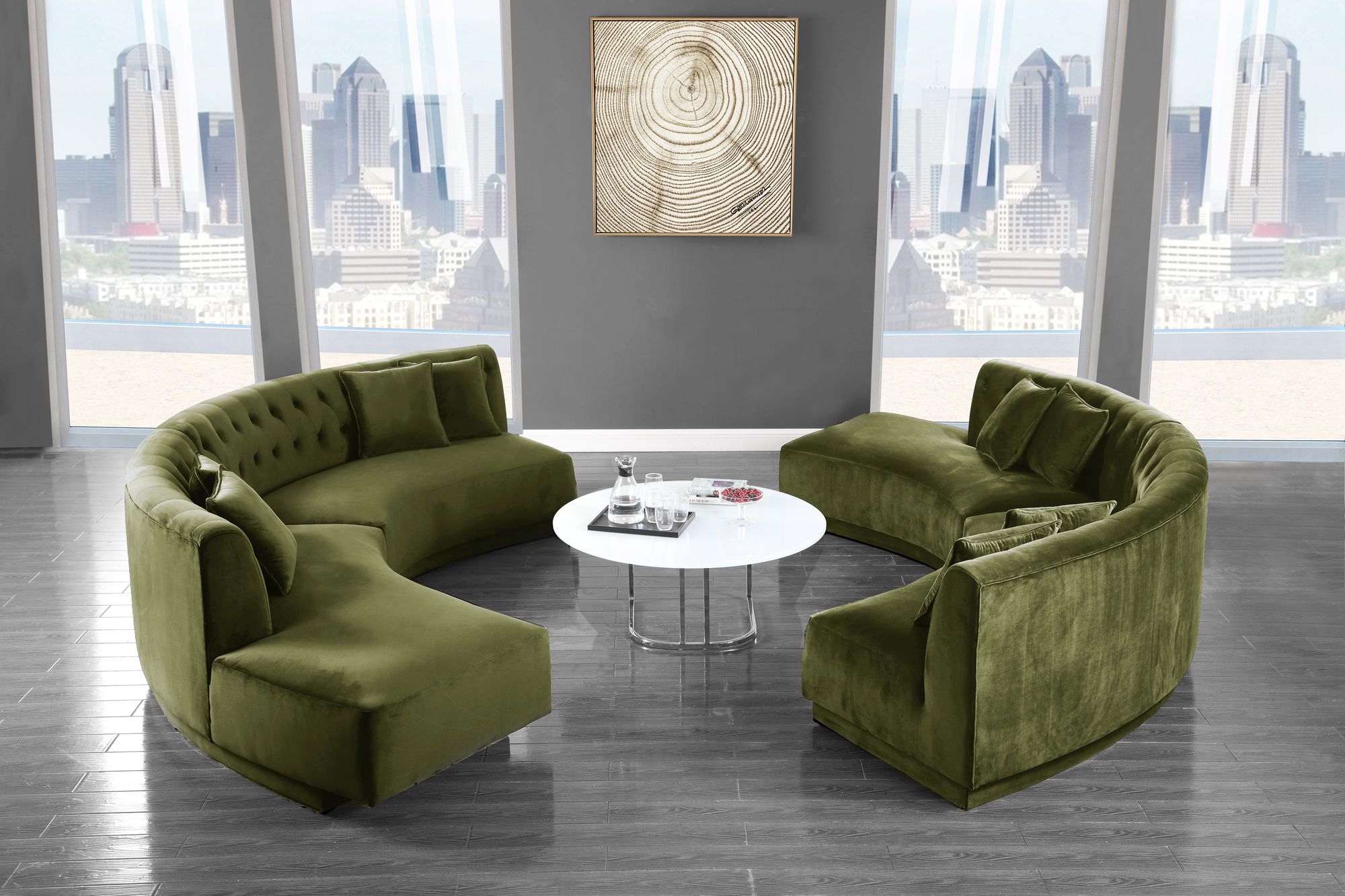 Kenzi 146.5" 2-Piece Velvet Sectional