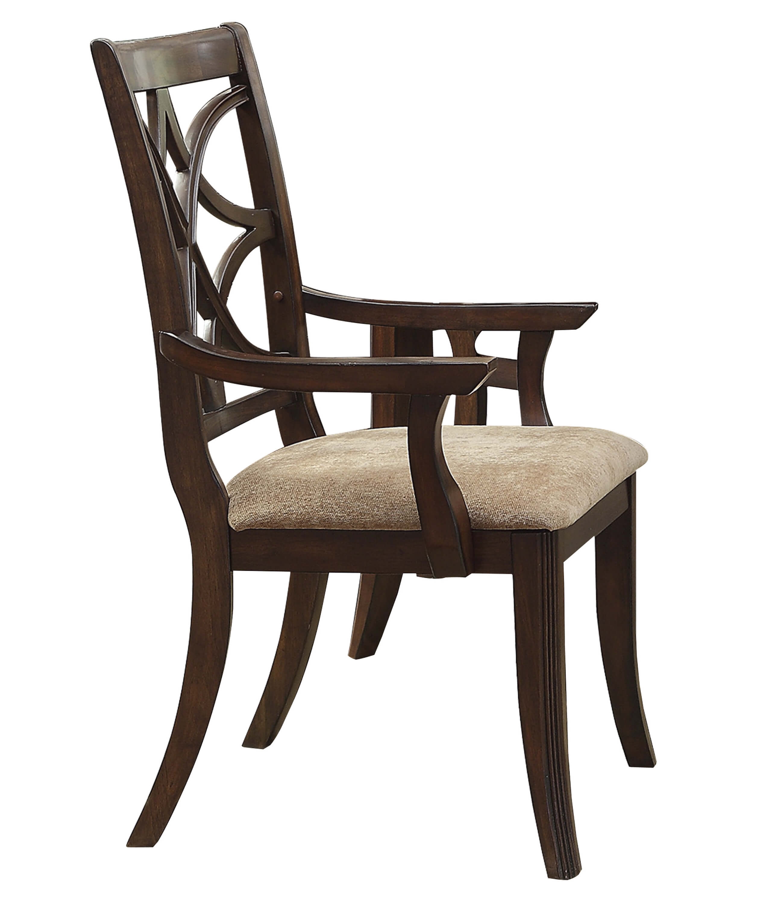 Keegan Classic Fabric/Wood Dining Arm Chair