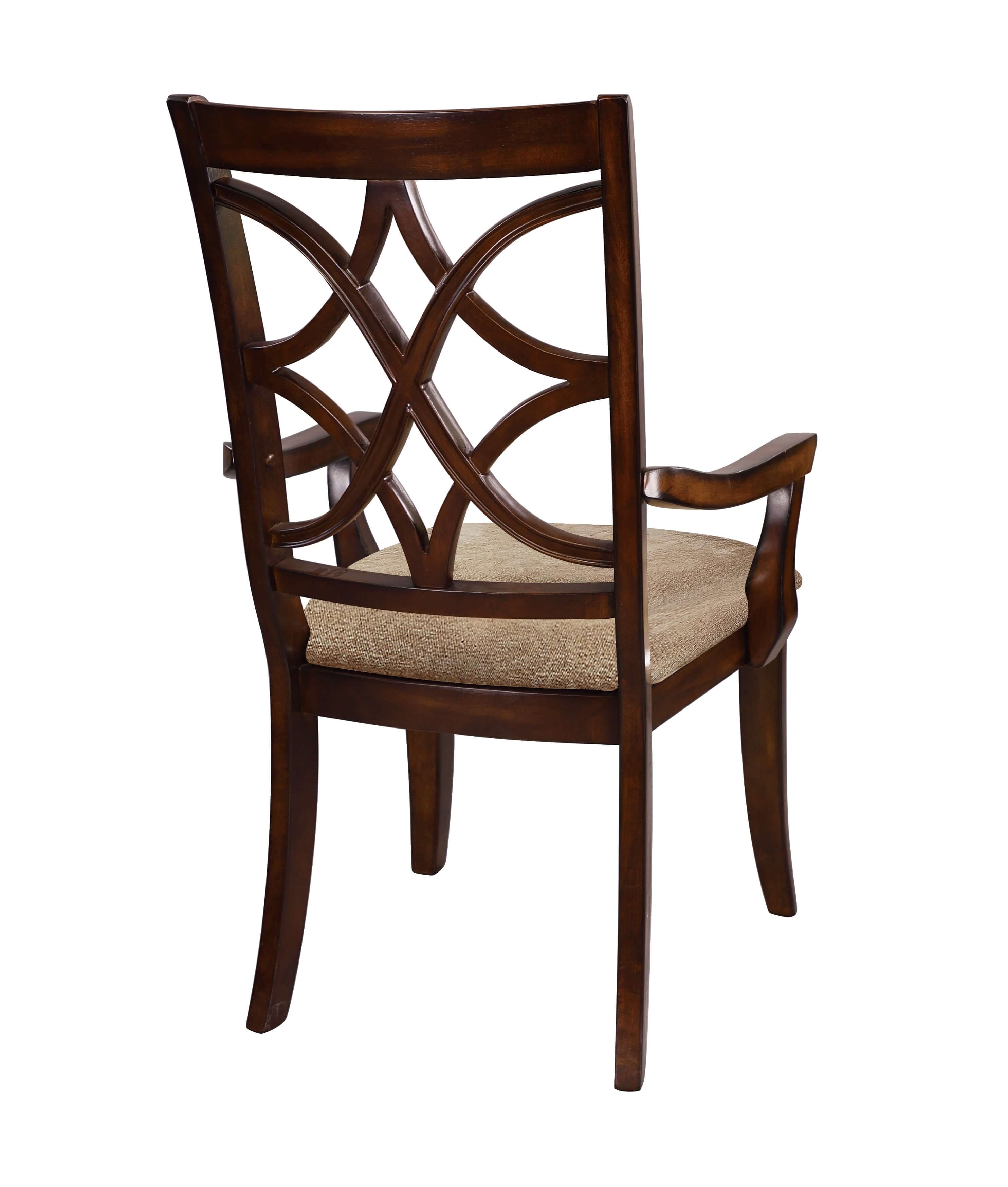 Keegan Classic Fabric/Wood Dining Arm Chair