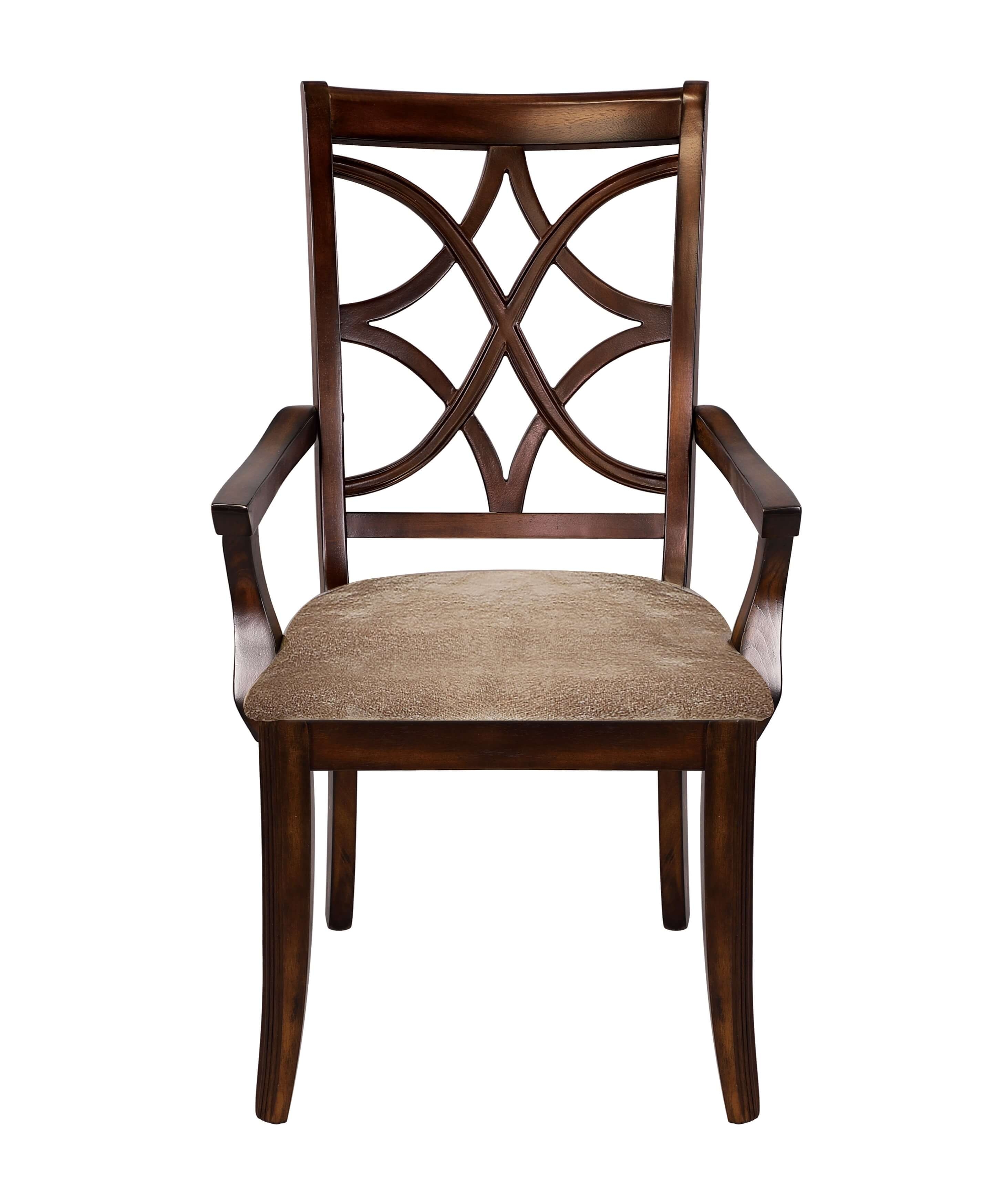 Keegan Classic Fabric/Wood Dining Arm Chair