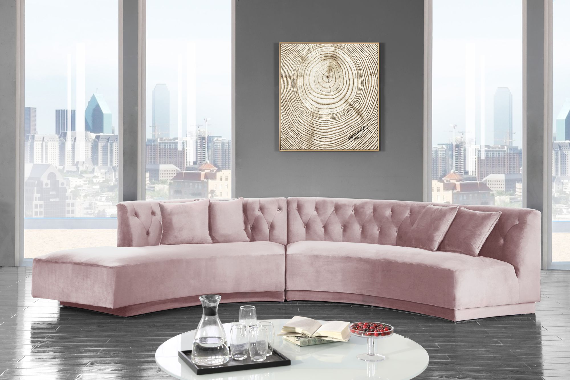 Kenzi 146.5" 2-Piece Velvet Sectional