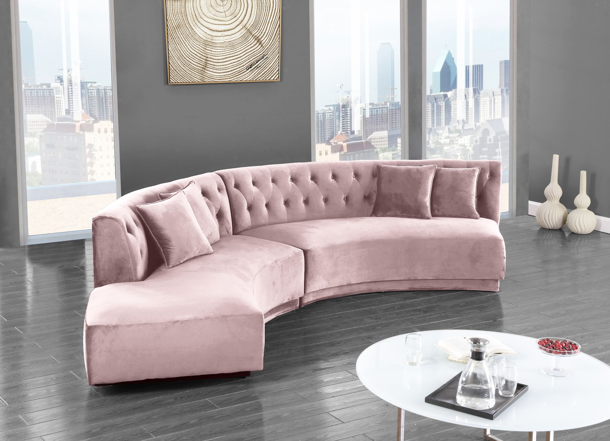 Kenzi 146.5" 2-Piece Velvet Sectional