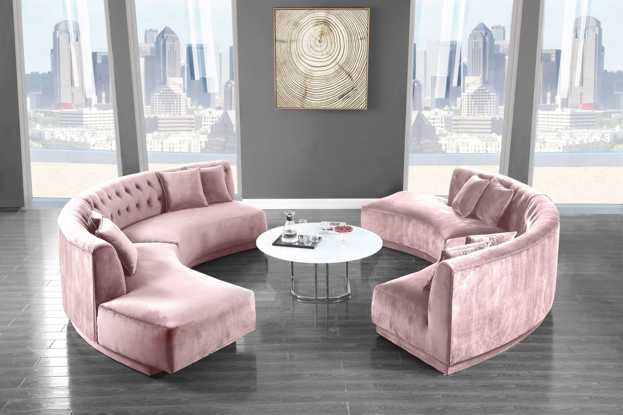 Kenzi 146.5" 2-Piece Velvet Sectional