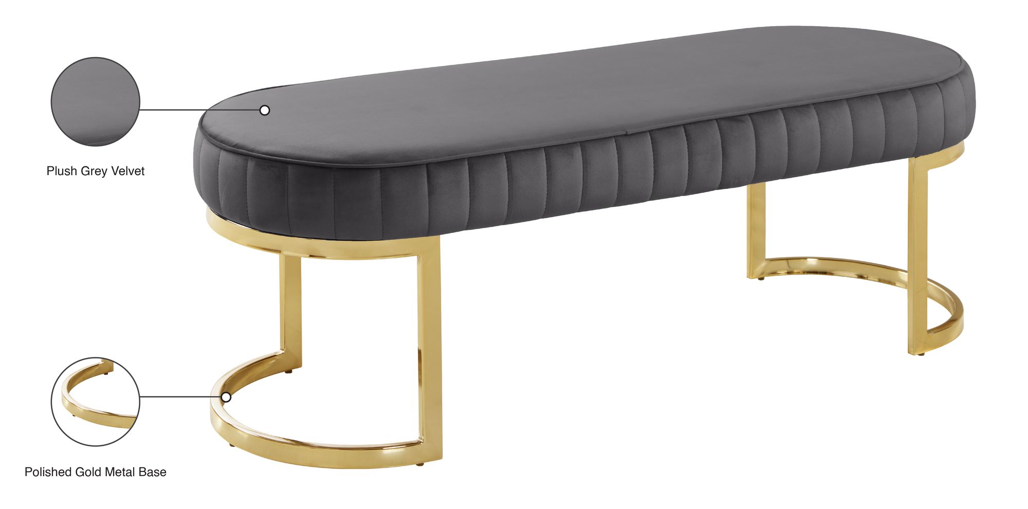 Lemar Velvet Bench