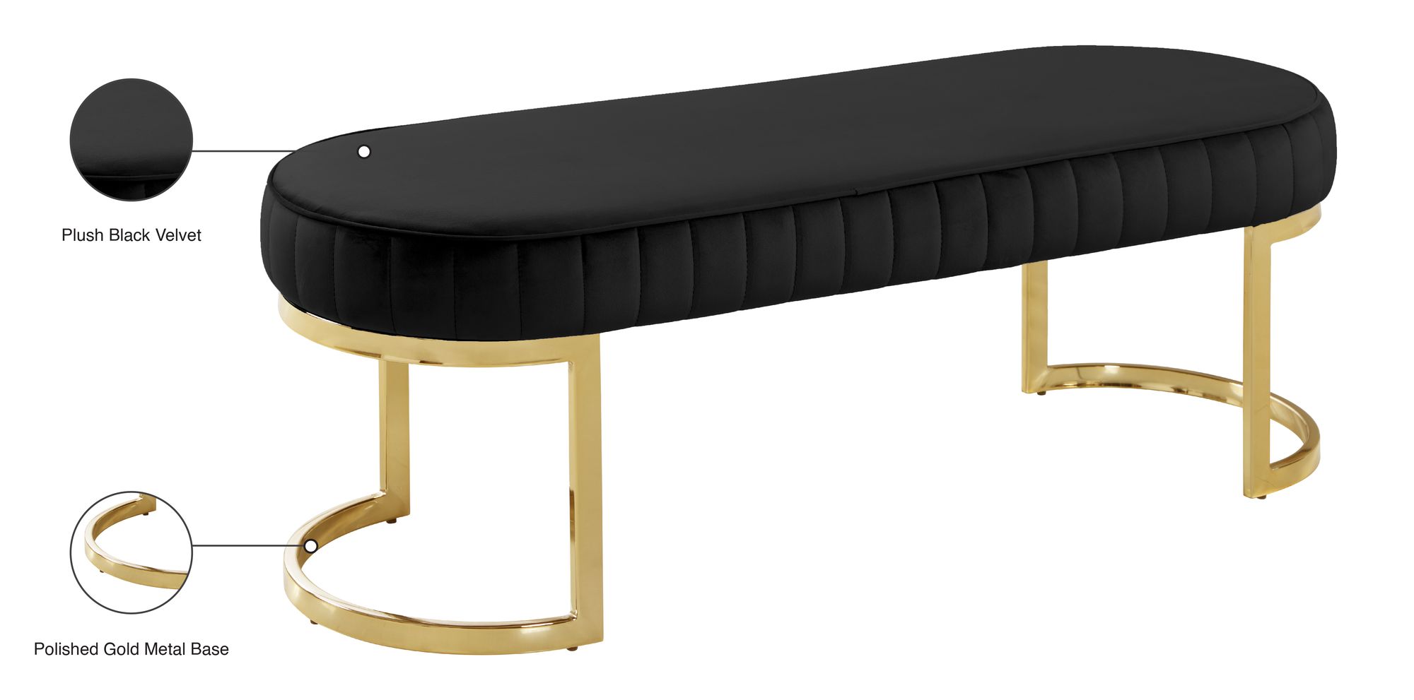 Lemar Velvet Bench