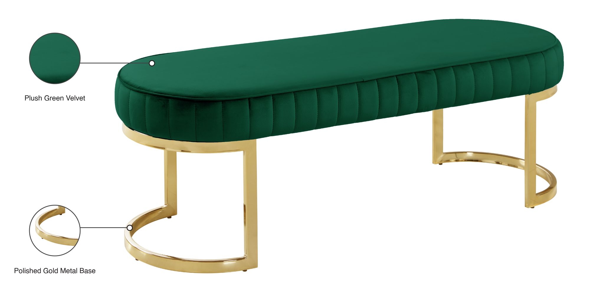Lemar Velvet Bench